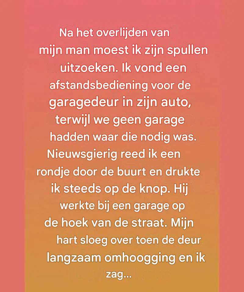 Een mysterieuze garagedeuropener leidde me naar zijn stille goedheid.