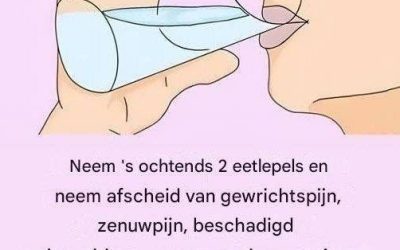 Neem ‘s ochtends 2 eetlepels en neem afscheid van gewrichtspijn, zenuwpijn, beschadigd kraakbeen, angst, depressie, slapeloosheid, reuma, aambeien en vermoeidheid. give article no change languge