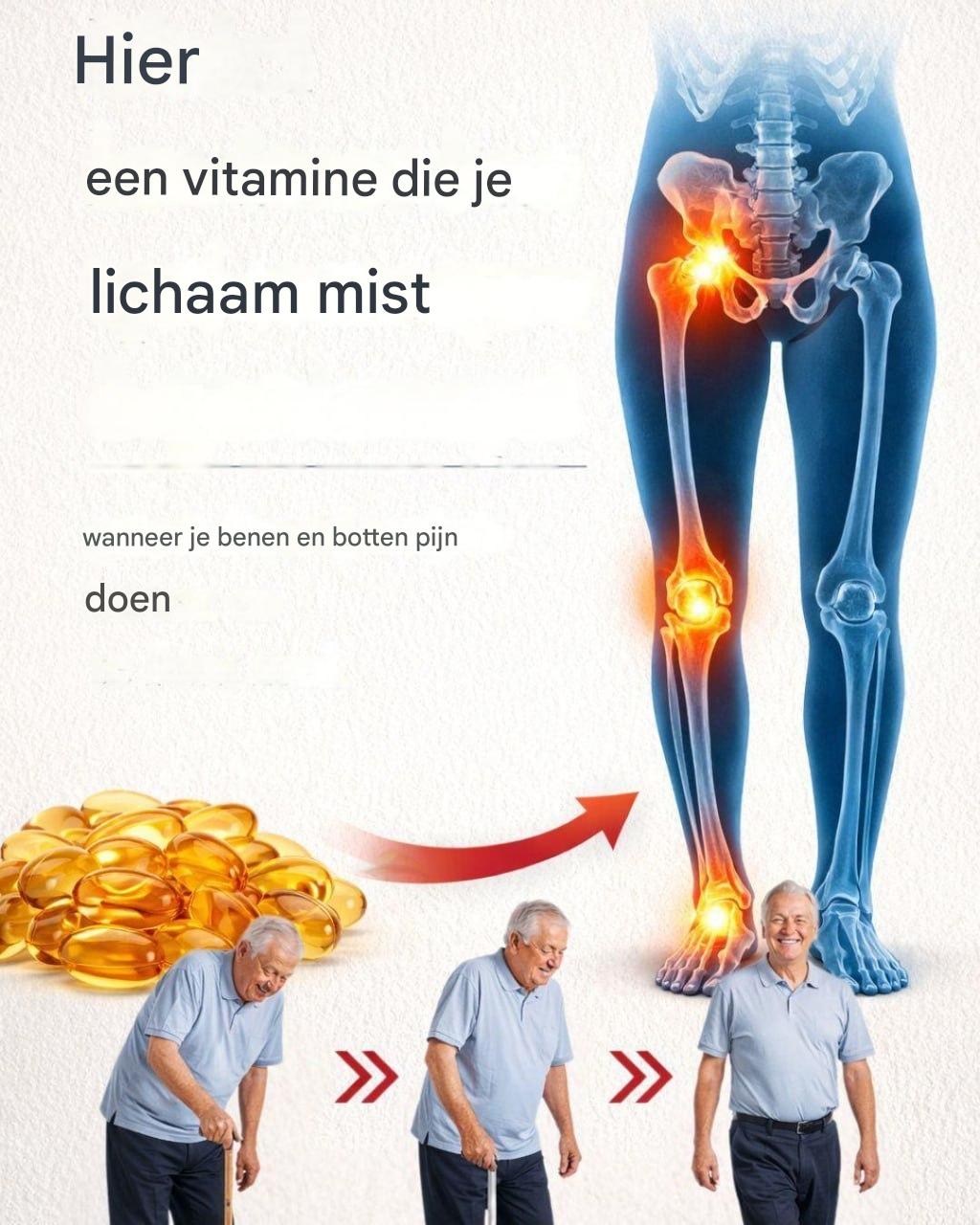 Een essentiële vitamine die been- en botpijn verlicht.