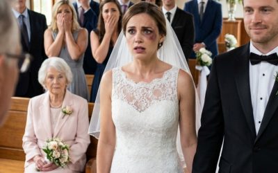 Op mijn trouwdag kwam ik aan met een blauw oog. Mijn verloofde stond naast me… en toen hij mijn moeder zag, glimlachte hij. Toen zei hij: “Zo leer je het.” Iedereen in de zaal lachte. En toen deed ik iets wat iedereen schokte…