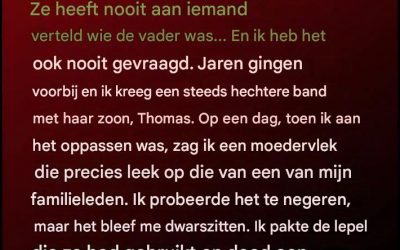 Hoe kwam het dat de zoon van mijn vriendin die unieke geboortevlek van onze familie had? Het antwoord was ingewikkelder dan ik had gedacht.