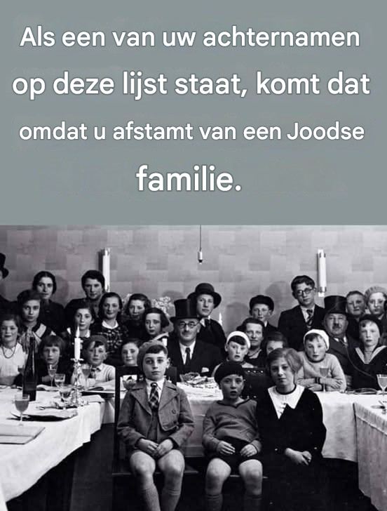 Als uw achternaam op deze lijst staat, heeft u mogelijk Joodse voorouders.