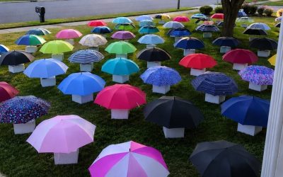 Mijn zoon gaf zijn paraplu aan een zwangere vrouw die hij niet kende, midden in de regen: de volgende ochtend stonden er 47 paraplu’s op ons gazon, elk met een genummerd doosje, waardoor mijn hart even stilstond.