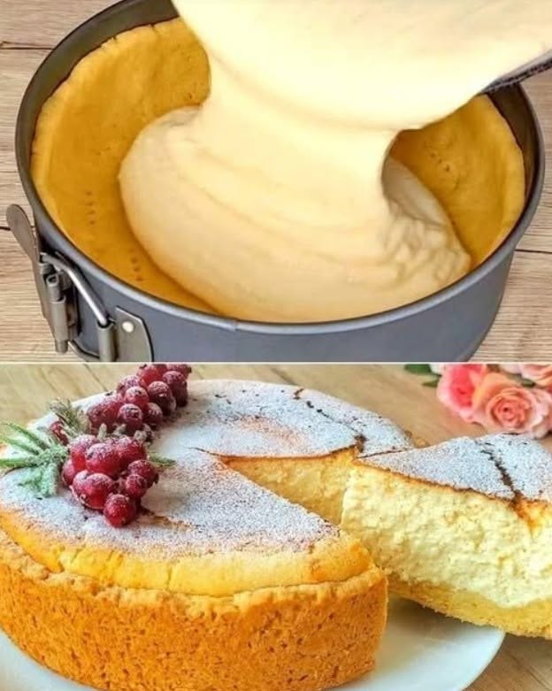 Ricotta-roomtaart op een korstdeegbodem