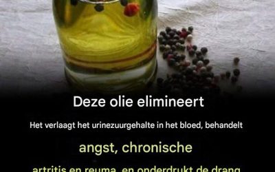 De olie verwijdert urinezuur uit het bloed, behandelt angst, chronische artritis en reuma, en vermindert de behoefte aan roken en alcohol.