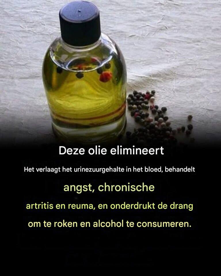 De olie verwijdert urinezuur uit het bloed, behandelt angst, chronische artritis en reuma, en vermindert de behoefte aan roken en alcohol.
