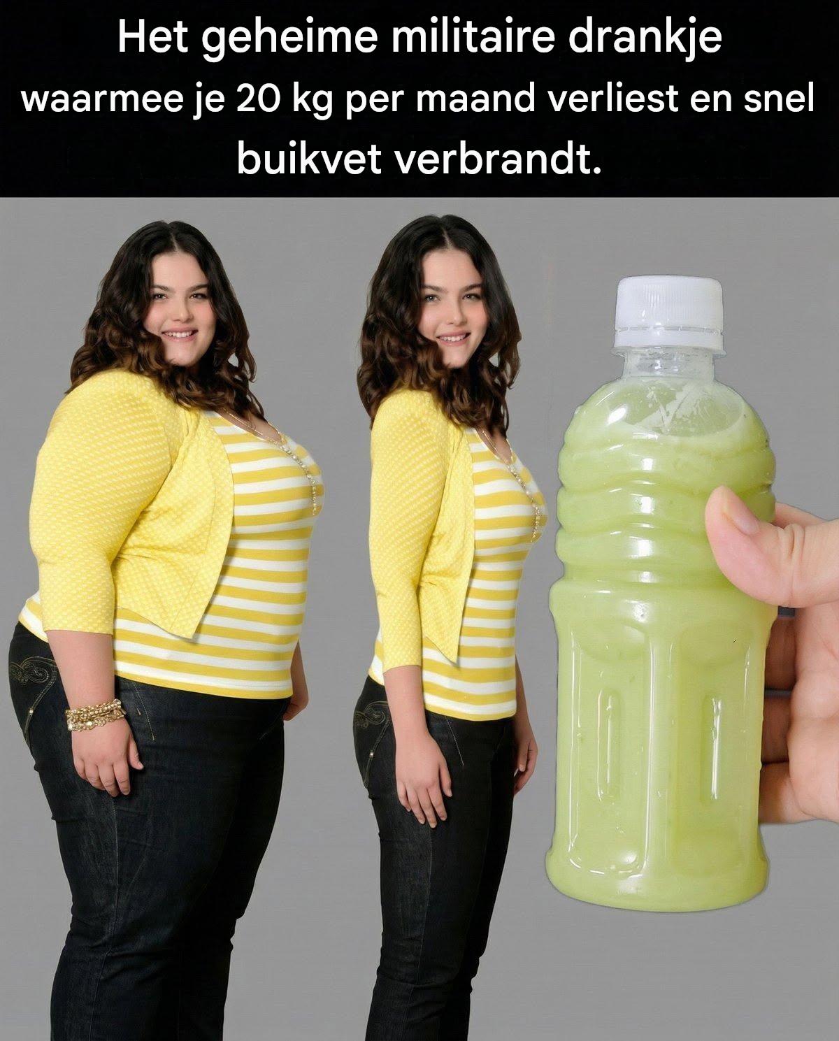 Het geheime militaire drankje waarmee je 20 kg per maand verliest en snel vet verbrandt.