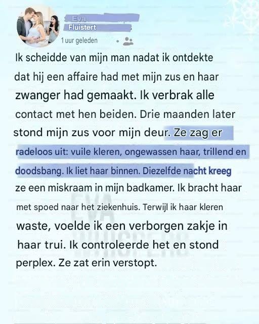 Ik haatte mijn zus omdat ze mijn huwelijk had verpest… tot de nacht dat ze de baby verloor.