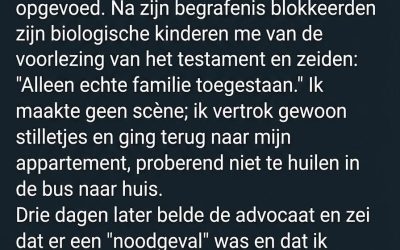 Ik Werd Gedwongen de Voorlezing van het Testament van Mijn Stiefvader te Verlaten — Drie Dagen Later Belde de Advocaat Me Terug