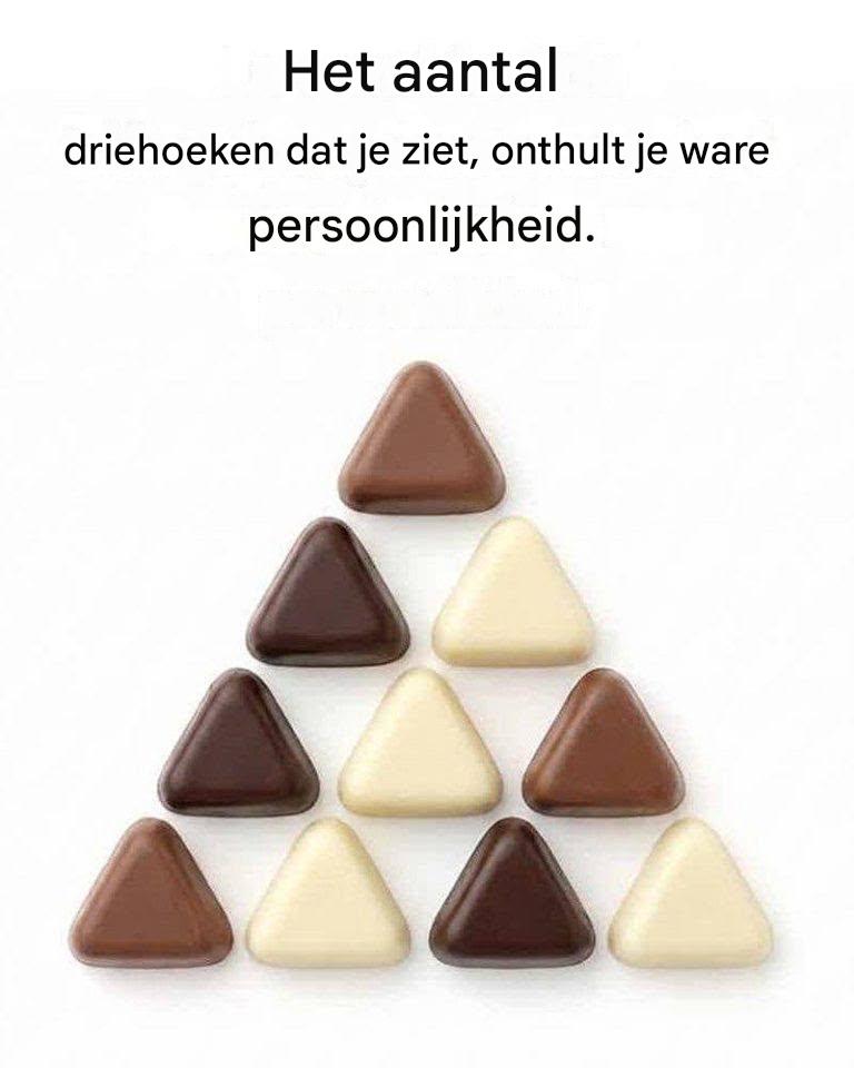 Het aantal driehoeken dat je ziet, onthult je ware persoonlijkheid.
