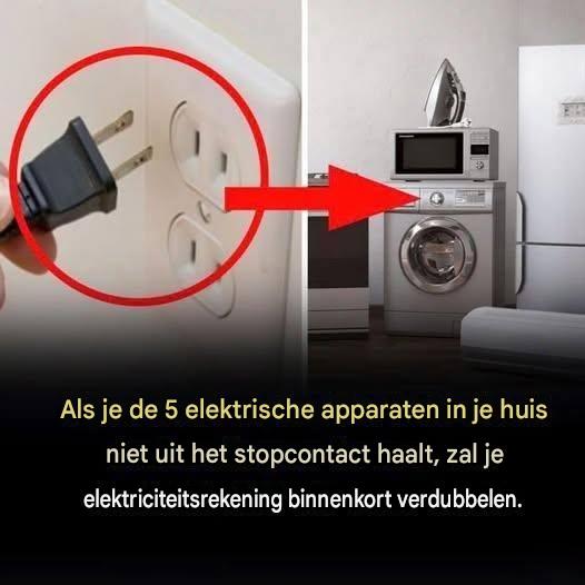Als je deze 5 elektrische apparaten thuis niet uit het stopcontact haalt, kan je elektriciteitsrekening de pan uit rijzen!