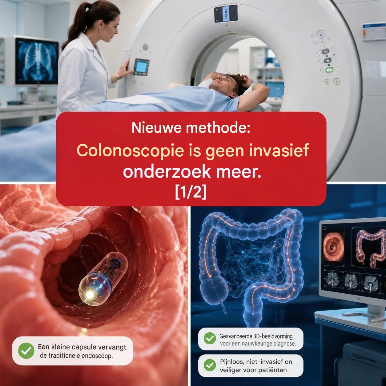 Nieuwe methode: colonoscopie is niet langer een invasief onderzoek. (1/2)