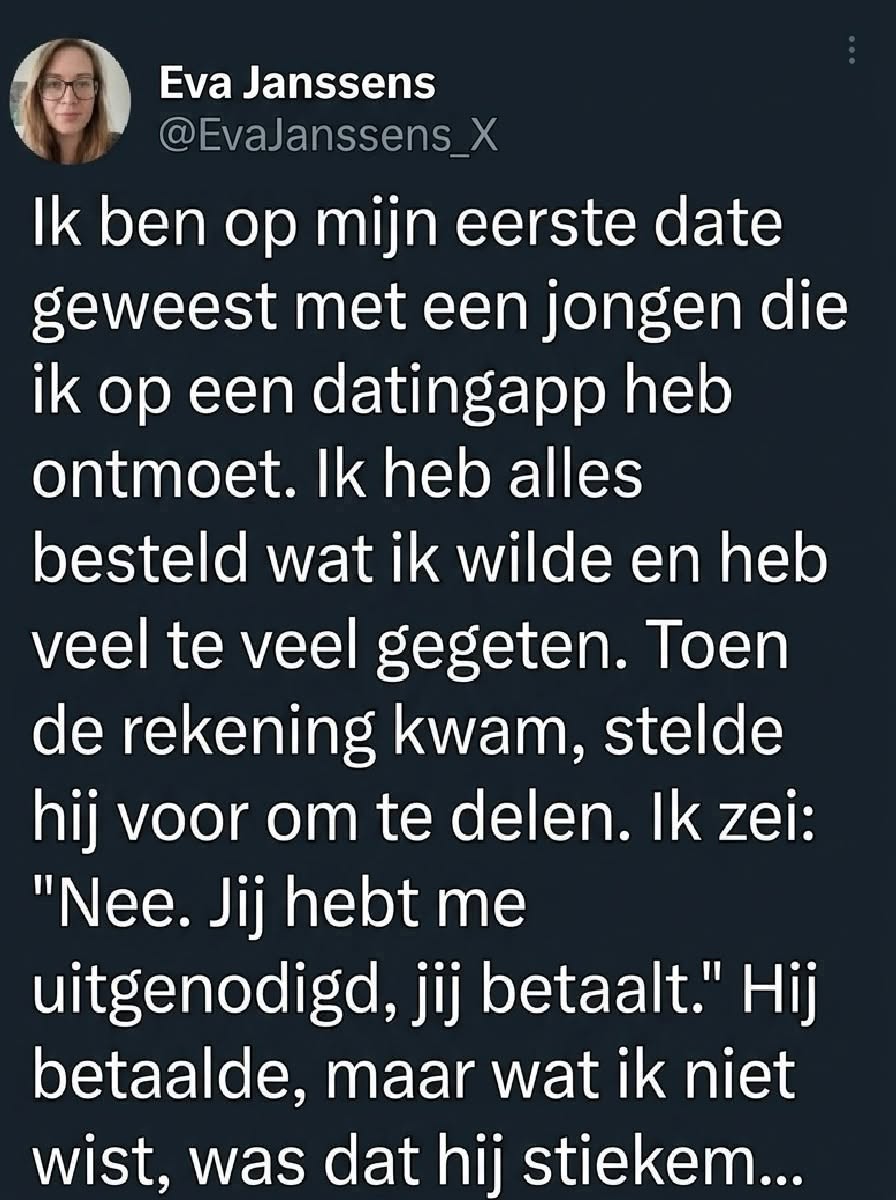 Een Date, Een Avond, Een Les Die Ik Nooit Zal Vergeten