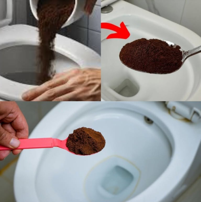 Koffiedik in het toilet: geen goed idee.
