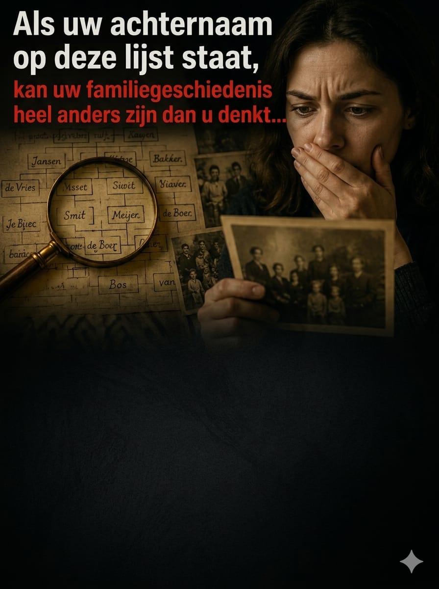 Als uw achternaam op deze lijst staat, kan uw familiegeschiedenis heel anders zijn dan u denkt…