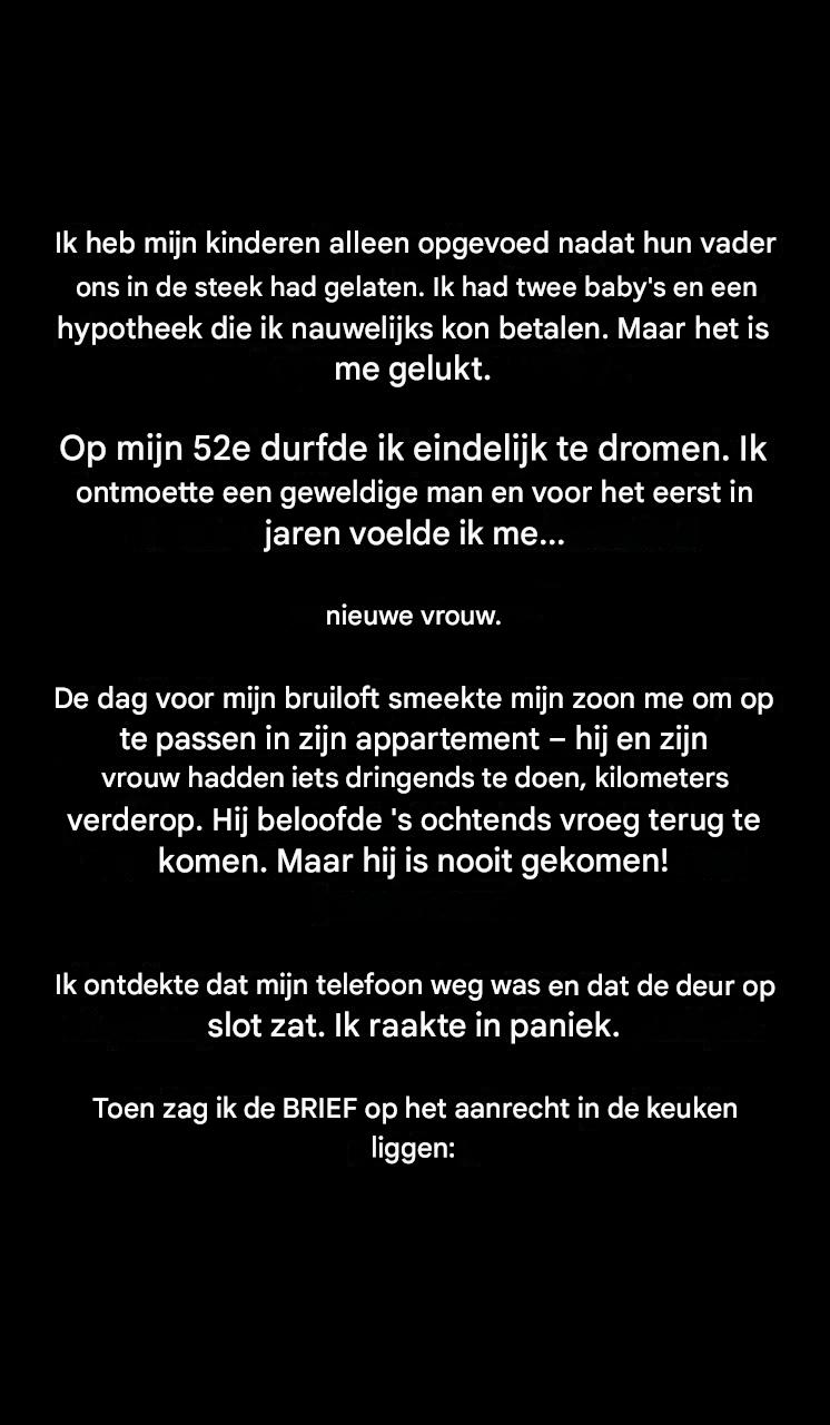 Ik zat op mijn trouwdag opgesloten in een appartement. Toen ik begreep waarom, brak mijn hart.