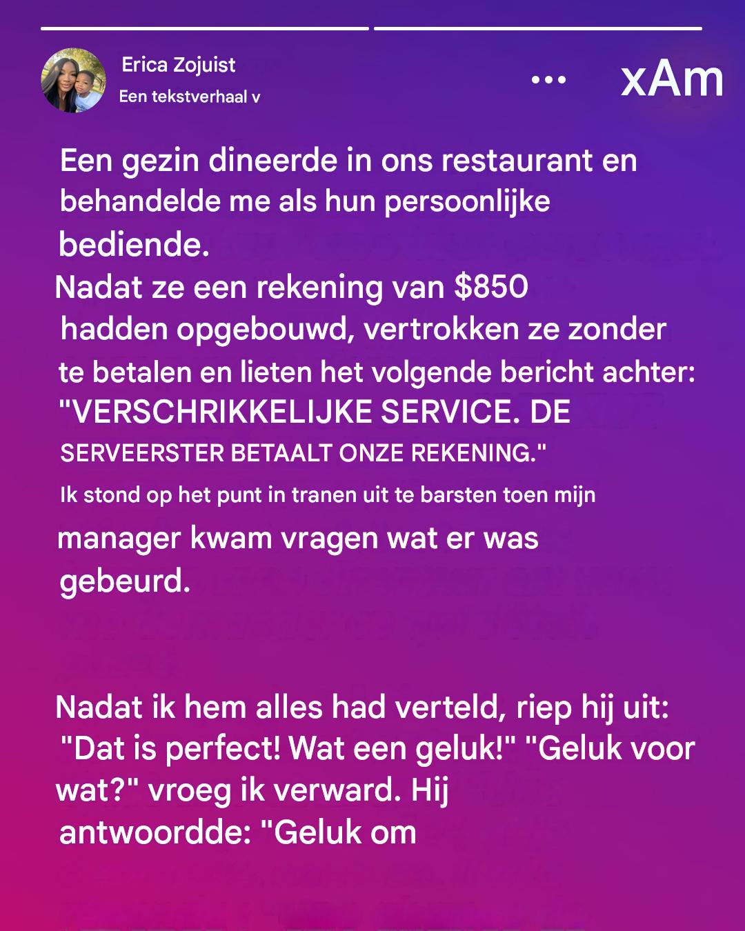 Een gezin had kritiek op mijn service en verliet het restaurant zonder een rekening van 0 te betalen – ik heb de situatie in mijn voordeel gebruikt.