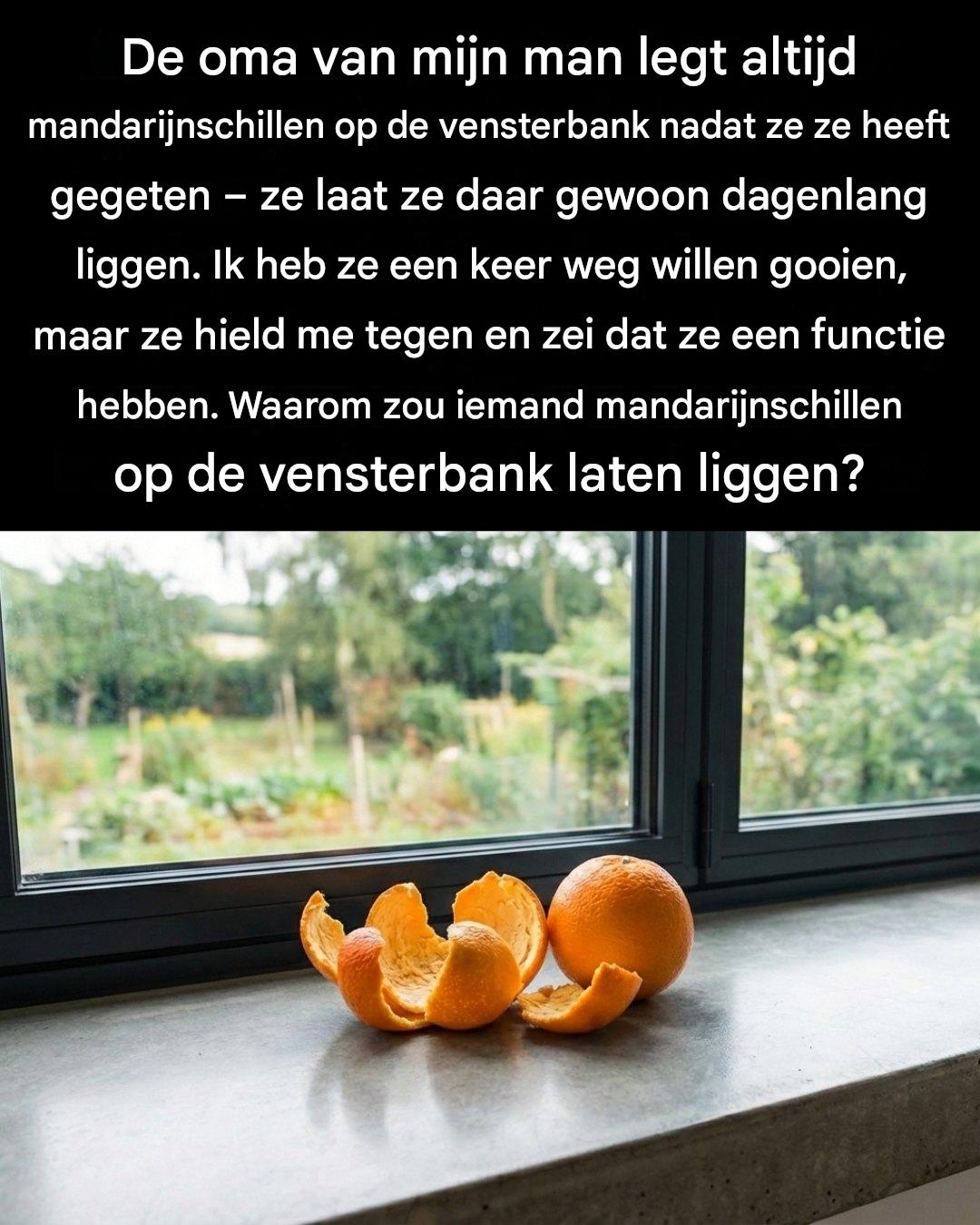 Gooi mandarijnschillen niet weg, maar leg ze eens op de vensterbank.