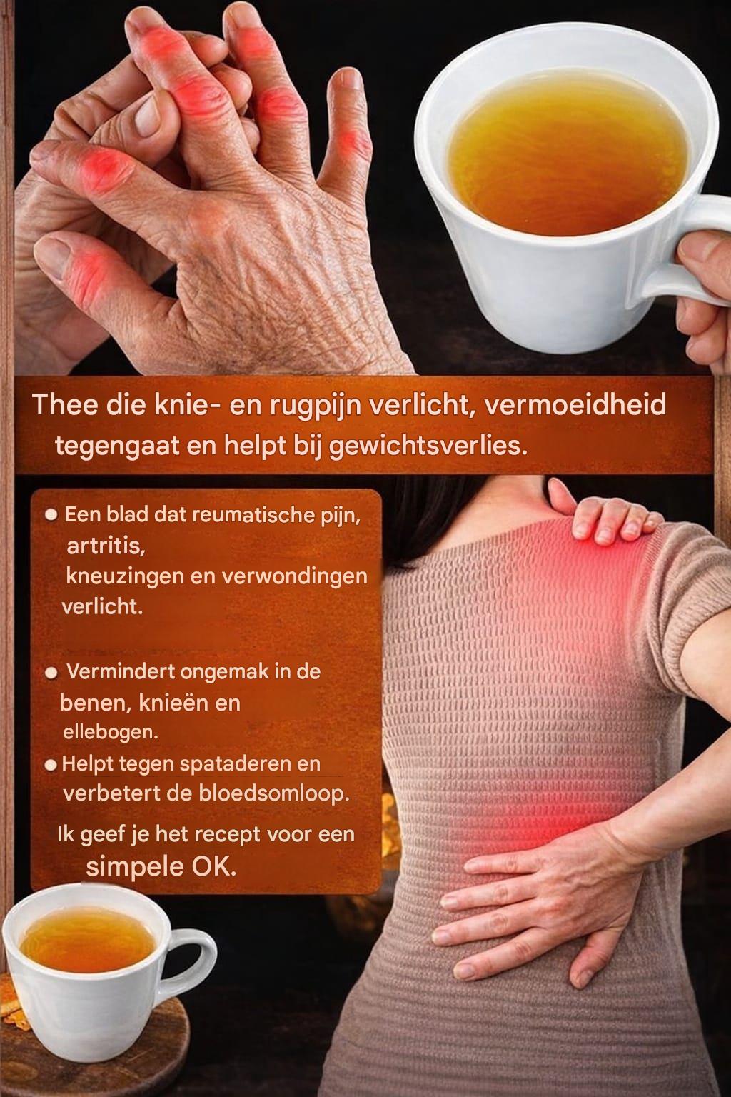 Eén enkel blaadje verlicht reumatische pijn, artritis, kneuzingen en verwondingen. Verzacht beenpijn.