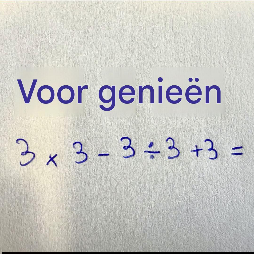 Wiskunde: Kun je 3×3 + 3÷3 – 3 oplossen?