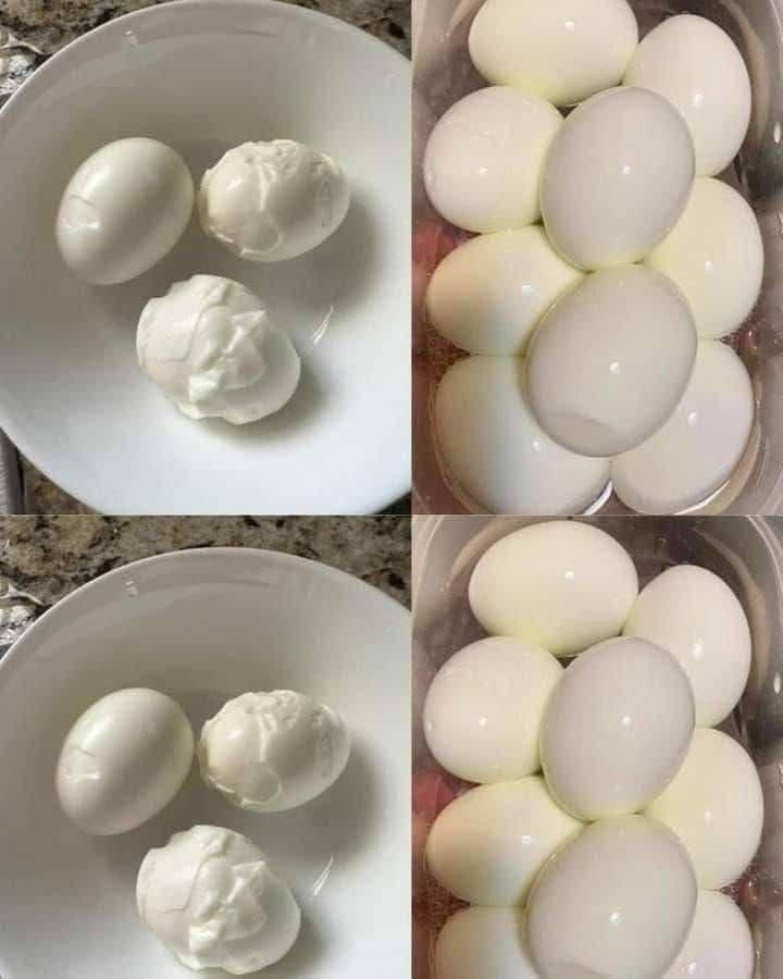 Een slanke truc van een chef-kok voor perfect gepelde hardgekookte eieren