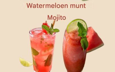 Mojito met watermeloen, munt en Sprite – Een van de meest verfrissende zomerdrankjes.