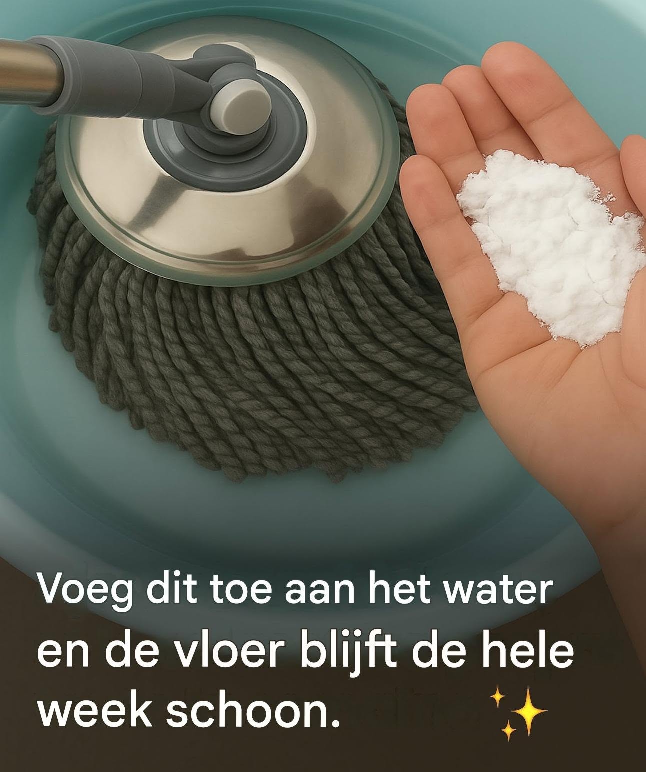 Voeg dit ingrediënt toe aan je emmer en je vloer blijft de hele week schoon.