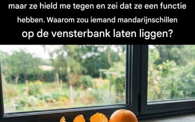 Gooi die mandarijnschillen niet weg, maar leg ze op je vensterbank!