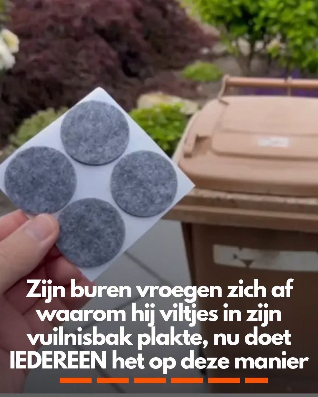 Zijn buren vroegen zich af waarom hij viltjes in zijn vuilnisbak plakte, nu doet IEDEREEN het op deze manier