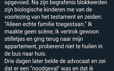 Ik Werd Gedwongen de Voorlezing van het Testament van Mijn Stiefvader te Verlaten — Drie Dagen Later Belde de Advocaat Me Terug