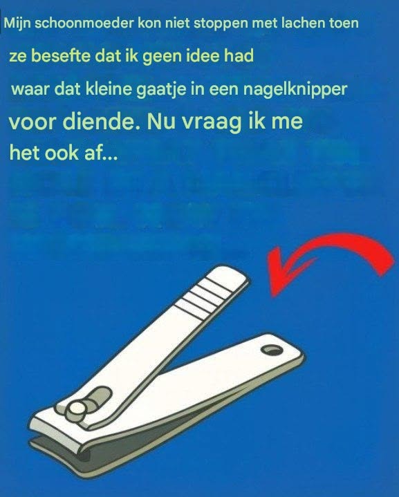 Waarvoor dient het kleine ronde gaatje op een nagelknipper?