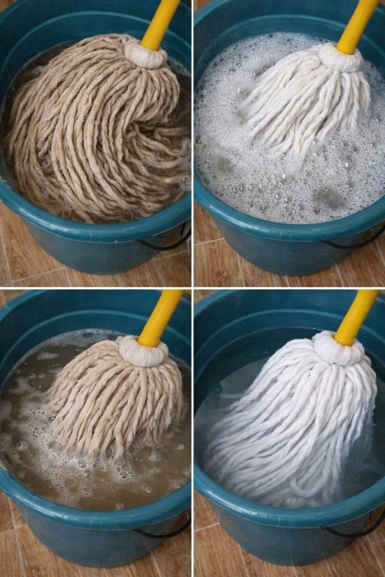 Een erg vuile dweil, koop hem niet opnieuw: een druppel van dit ingrediënt en hij is weer als nieuw.