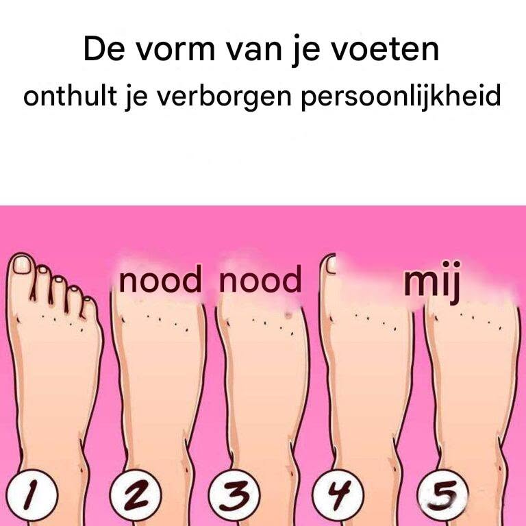 Er zijn 5 soorten voeten: elk type duidt op een bepaald persoonlijkheidstype.