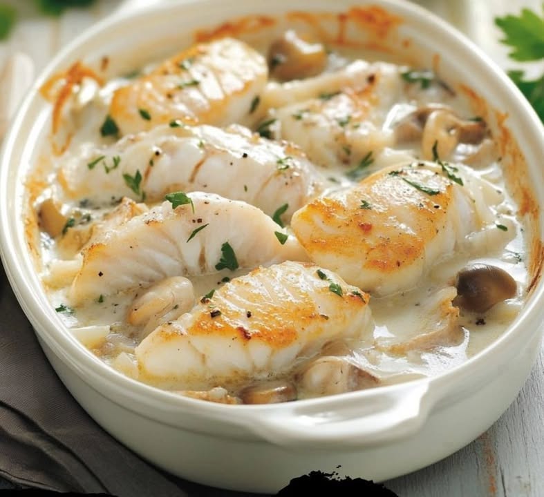 Deze ovenschotel met vis garnalen romige wijnsaus én groenten schuif je al binnen 15 minuten in de oven