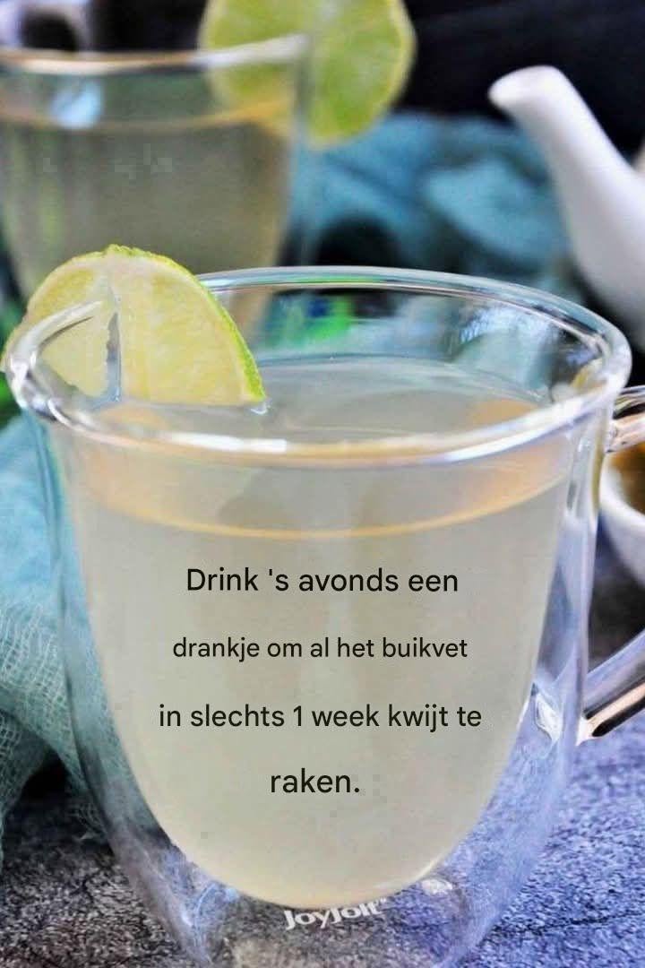 Drink voor het slapengaan om al het buikvet in slechts 1 week kwijt te raken.