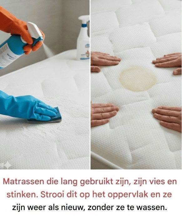 Matrassen die lang gebruikt zijn, zijn vies en stinken. Strooi dit op het oppervlak en ze zijn weer als nieuw, zonder ze te wassen.