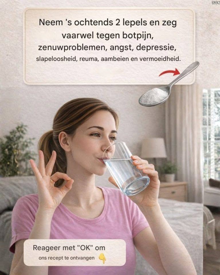 Zout water drinken voor het slapengaan: de gewoonte die veel 50-plussers ‘s avonds toepassen voor soepelere gewrichten en een betere nachtrust.