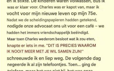 Na 50 jaar huwelijk vroeg ik een scheiding aan, maar zijn korte rem mijn hart.