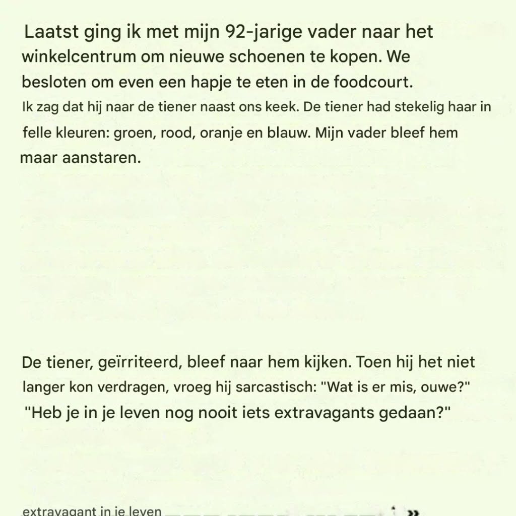 De negentigjarige en de jongeman met het excentrieke kapsel wisselden speelse plagerijen uit.