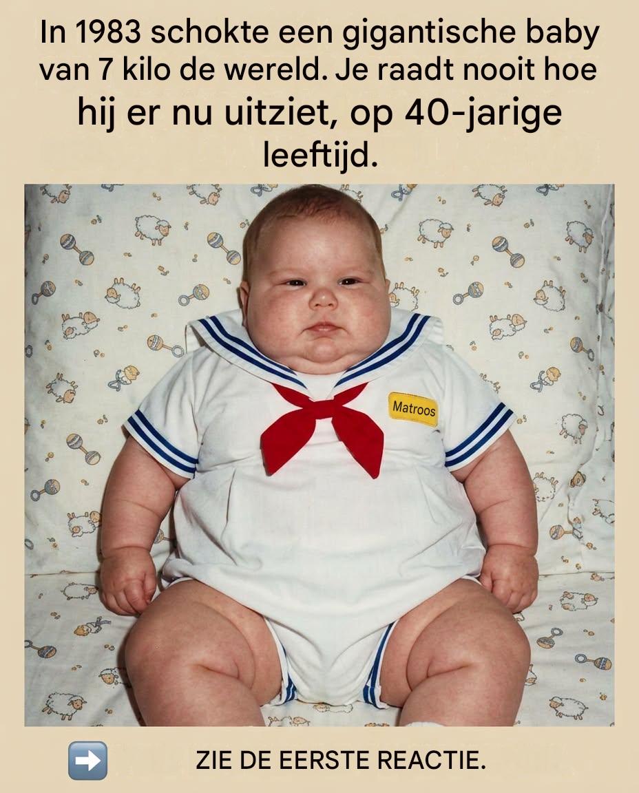 De baby van 7 kilo die in 1983 de wereld versteld deed staan: zo ziet hij er nu uit, op 40-jarige leeftijd.