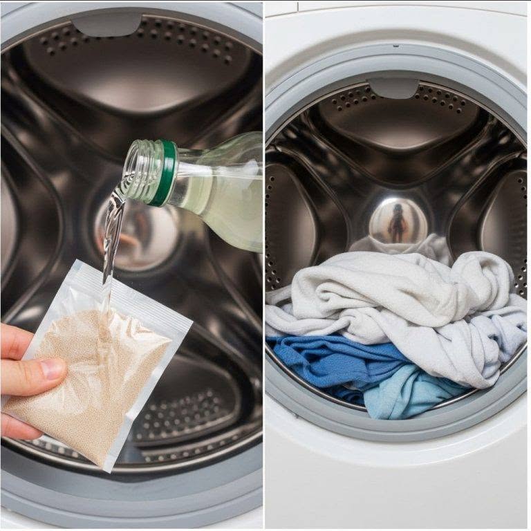 Gist en azijn in de wasmachine: de truc om het probleem voor eens en voor altijd op te lossen!