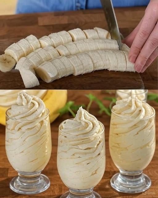Bananenmousse klaar in 5 minuten