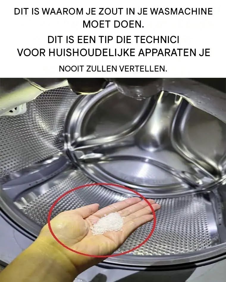 Doe wat zout in je wasmachine en kijk wat er gebeurt.